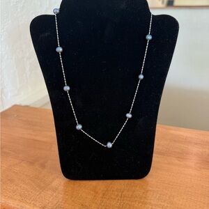 Elegant Silver Pearl Necklace
